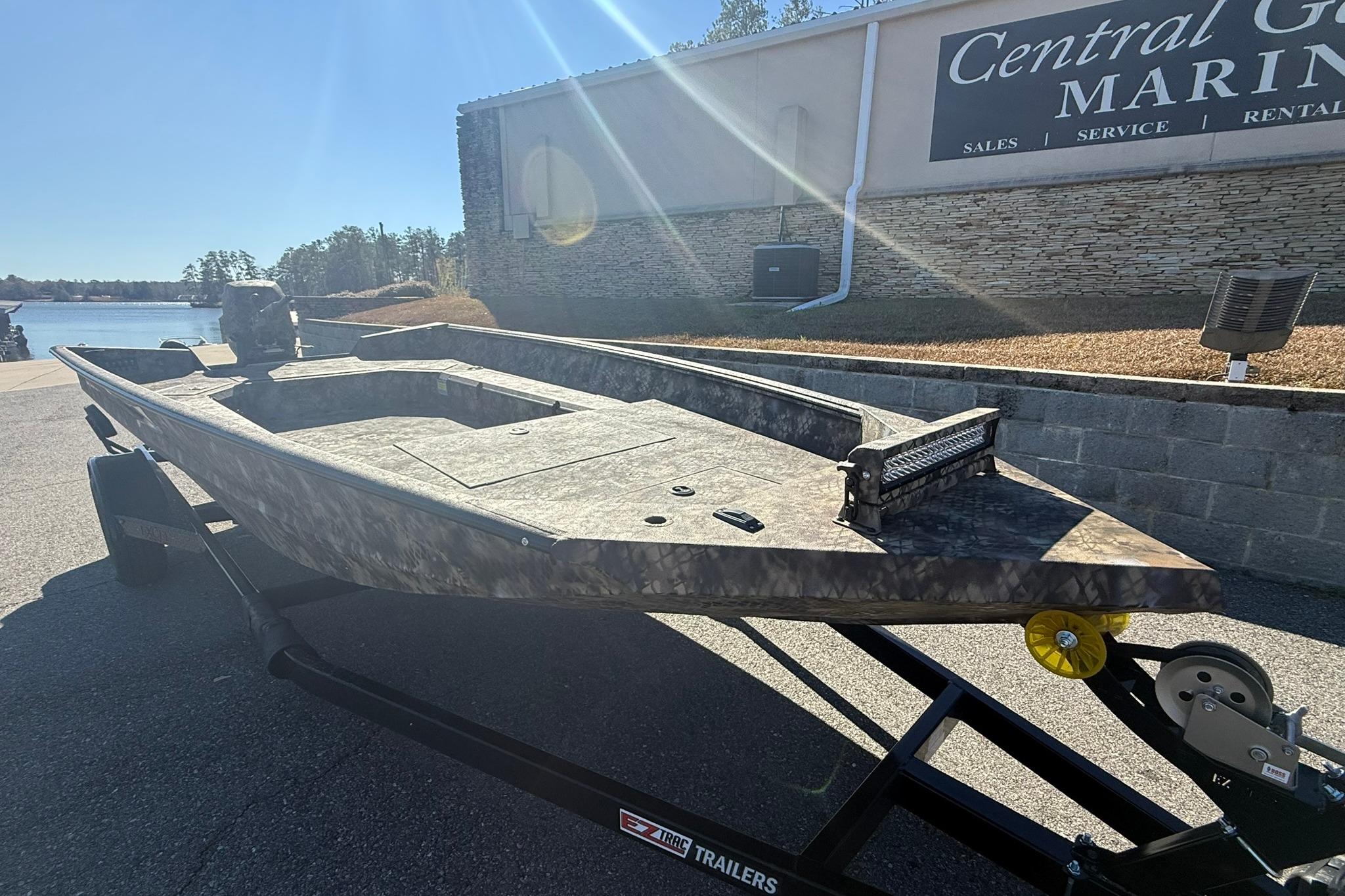 2026 Excel 183 Tomahawk boat on trailer at Central Georgia Marina.