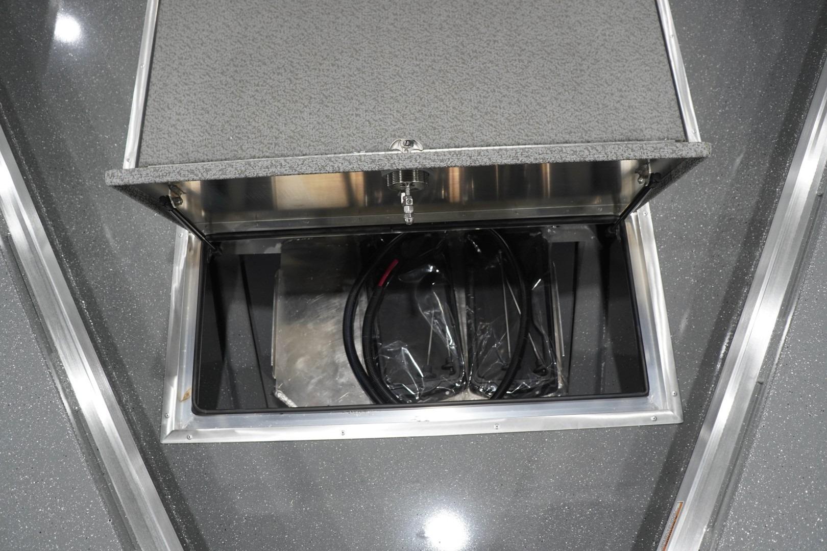 Open storage compartment in 2026 Thunder Jet 209 Rush OT boat.