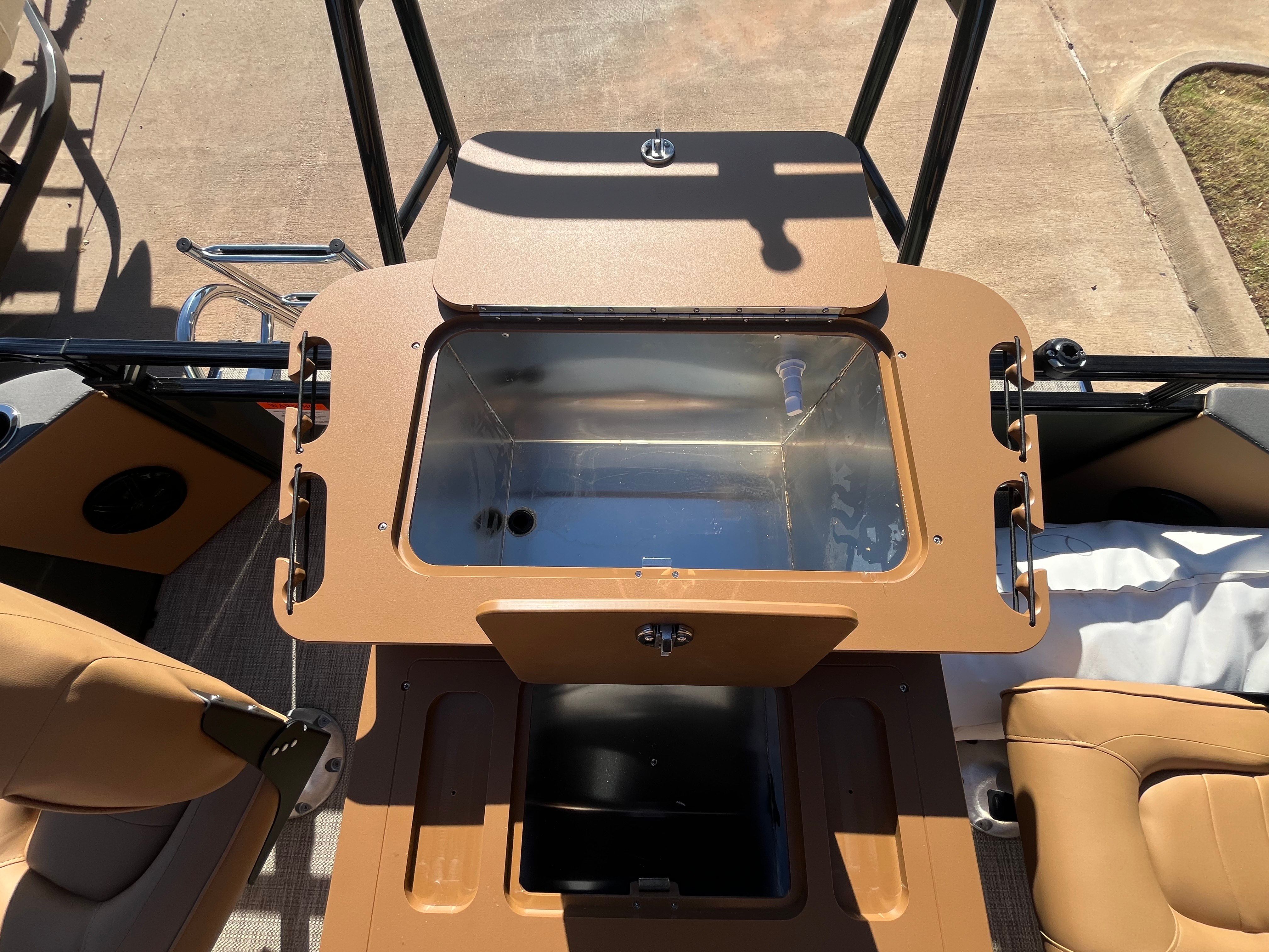 Interior view of 2026 Landau Alure 21CC Fish boat.