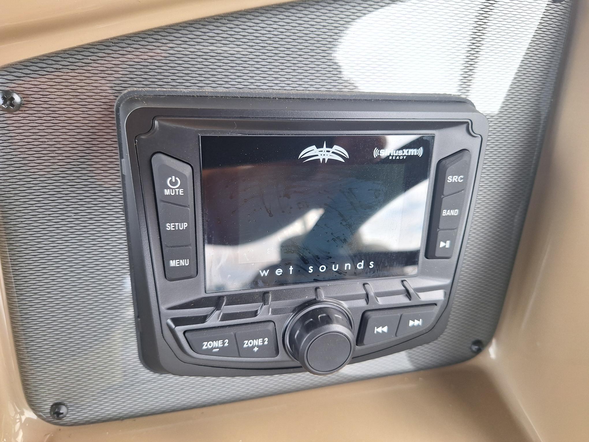 2024 Starcraft EX 22 Weekender audio system with Wet Sounds control panel.