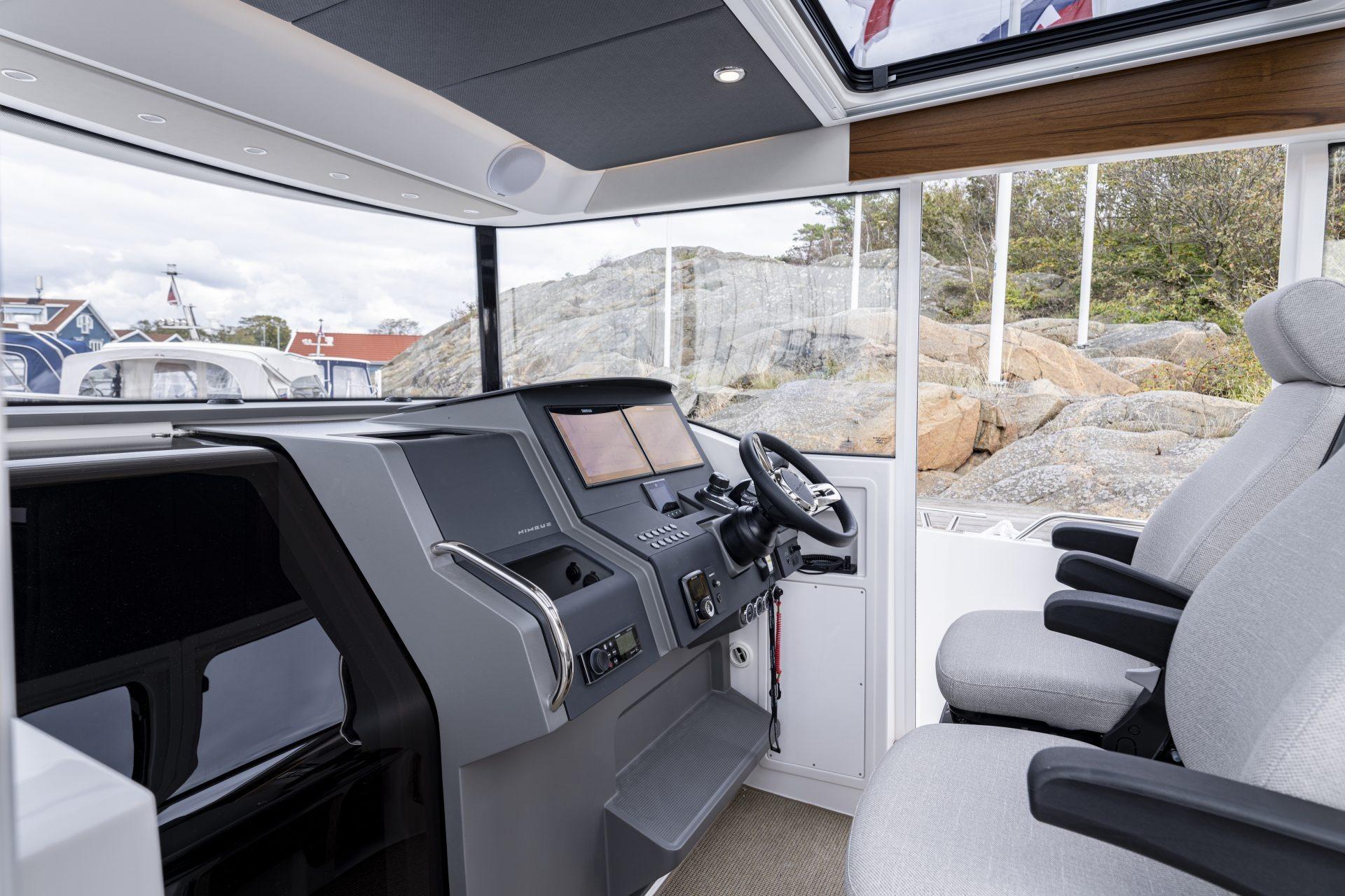 Interior of Nimbus Commuter 11 boat, model year 2025.
