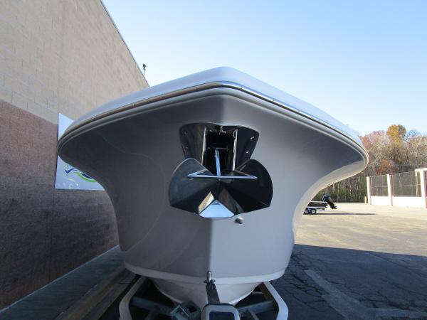2025 Sea Pro 292 Offshore boat front view, parked outdoors.