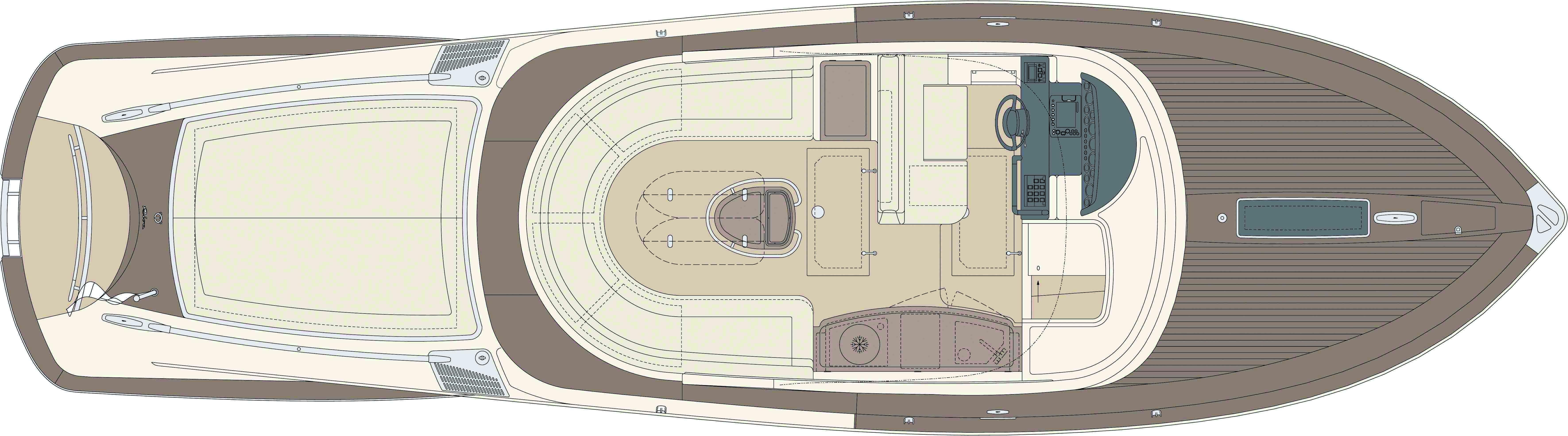 Manufacturer Provided Image: Riva Aquariva Super Upper Deck Layout Plan