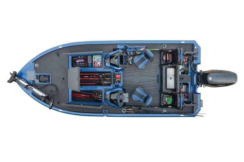 Manufacturer Provided Image: Top view of 2026 Vexus AVX 1985s fishing boat with organized storage and seating.