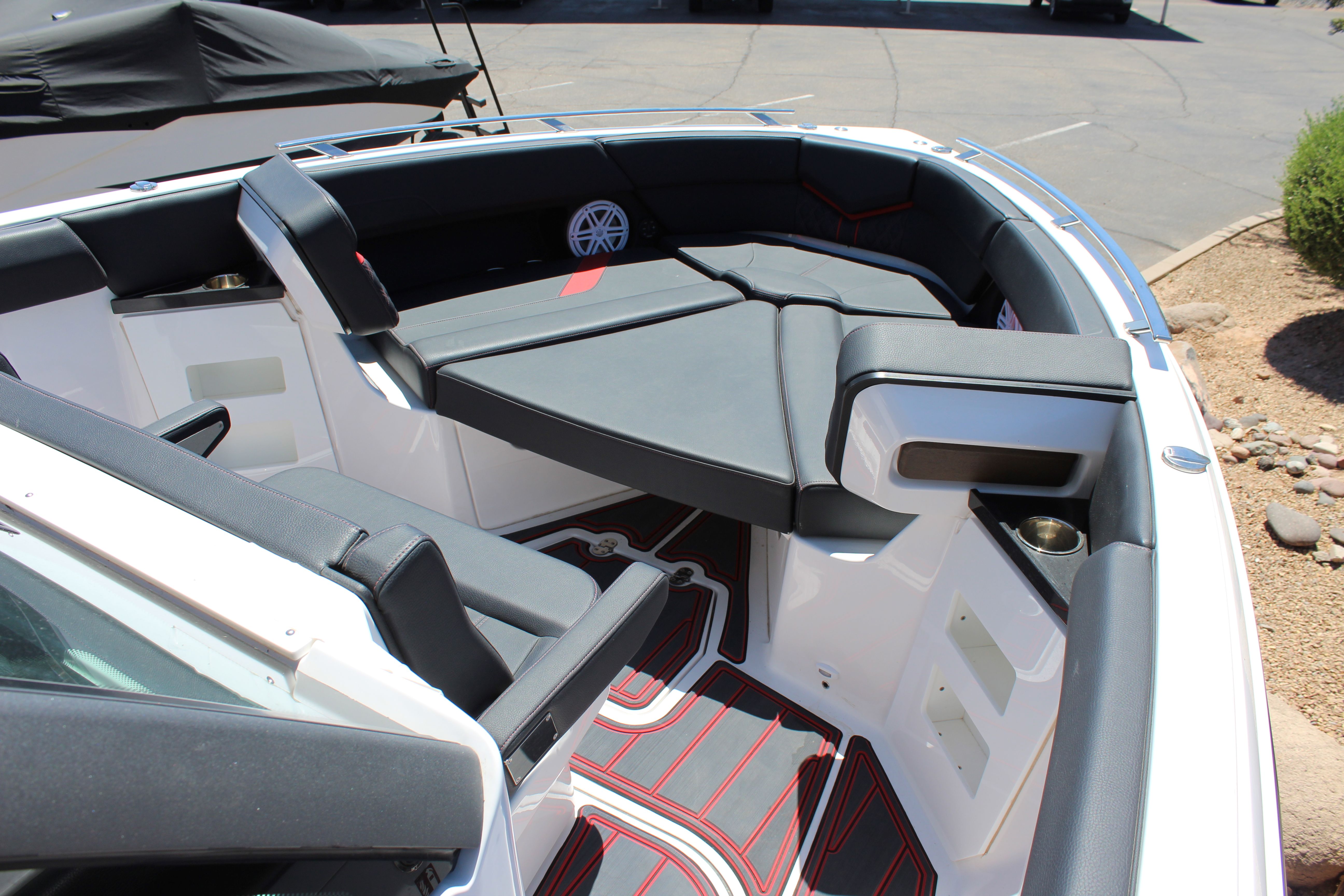 Interior of 2025 Monterey Elite 30 OB with luxurious seating.