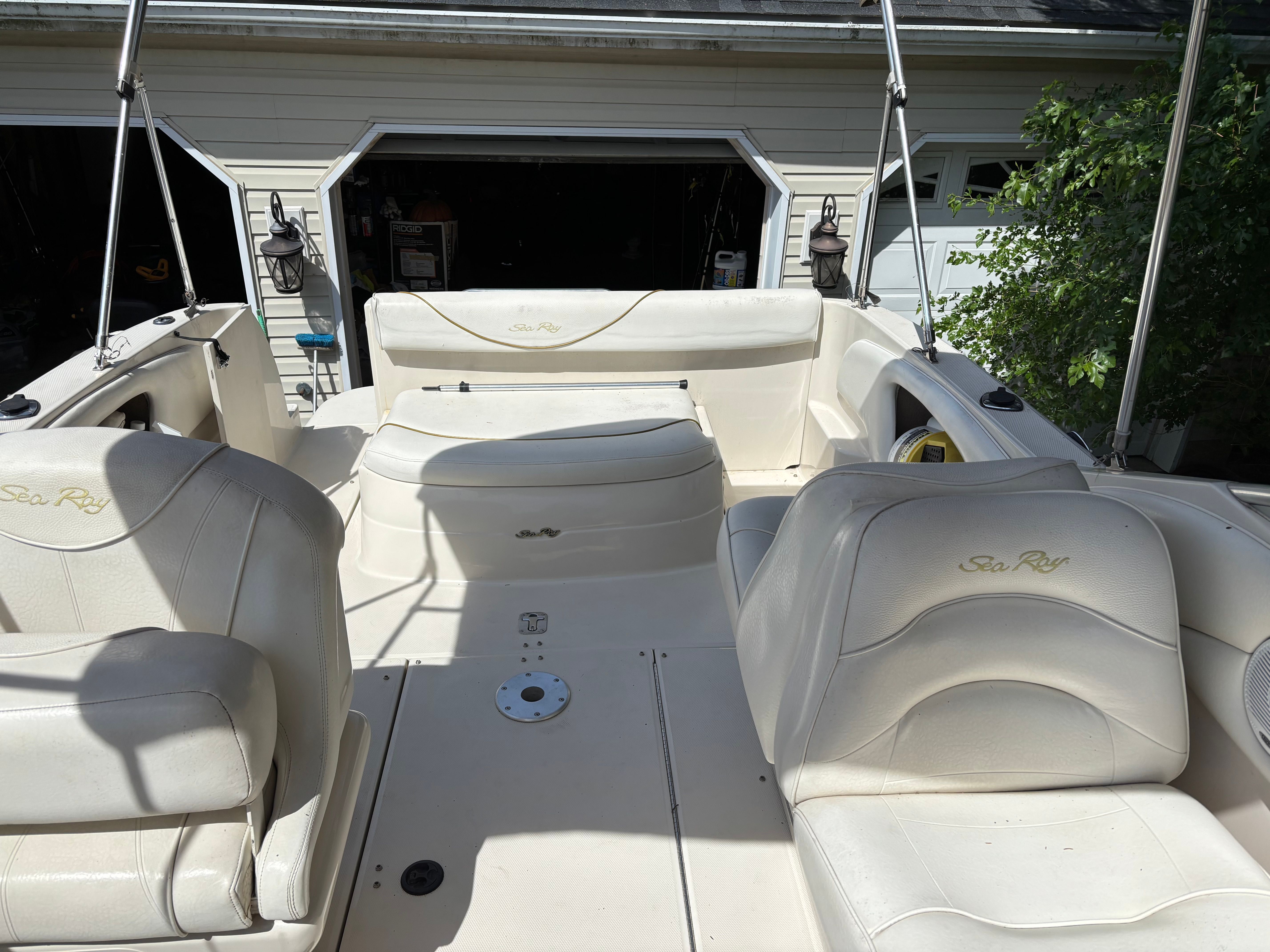 Interior of a 2001 Sea Ray 245 Weekender boat.