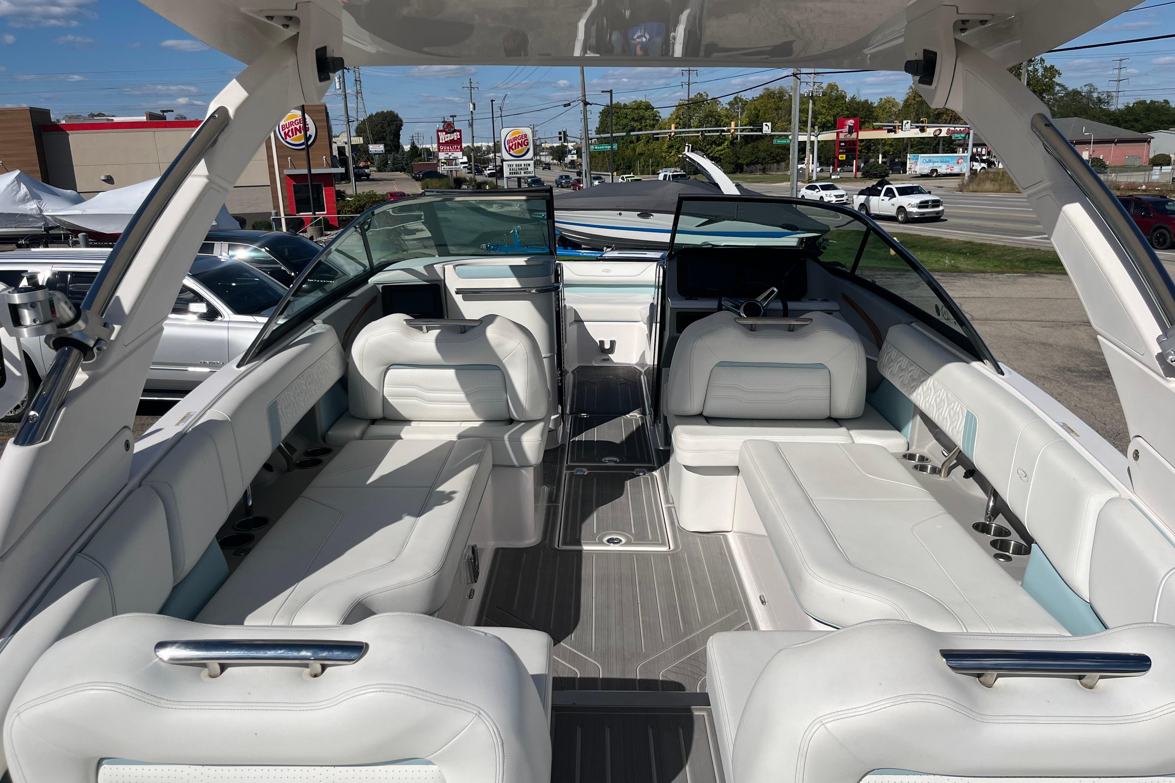 2024 Regal LS9 Surf boat interior with luxurious seating and modern design.