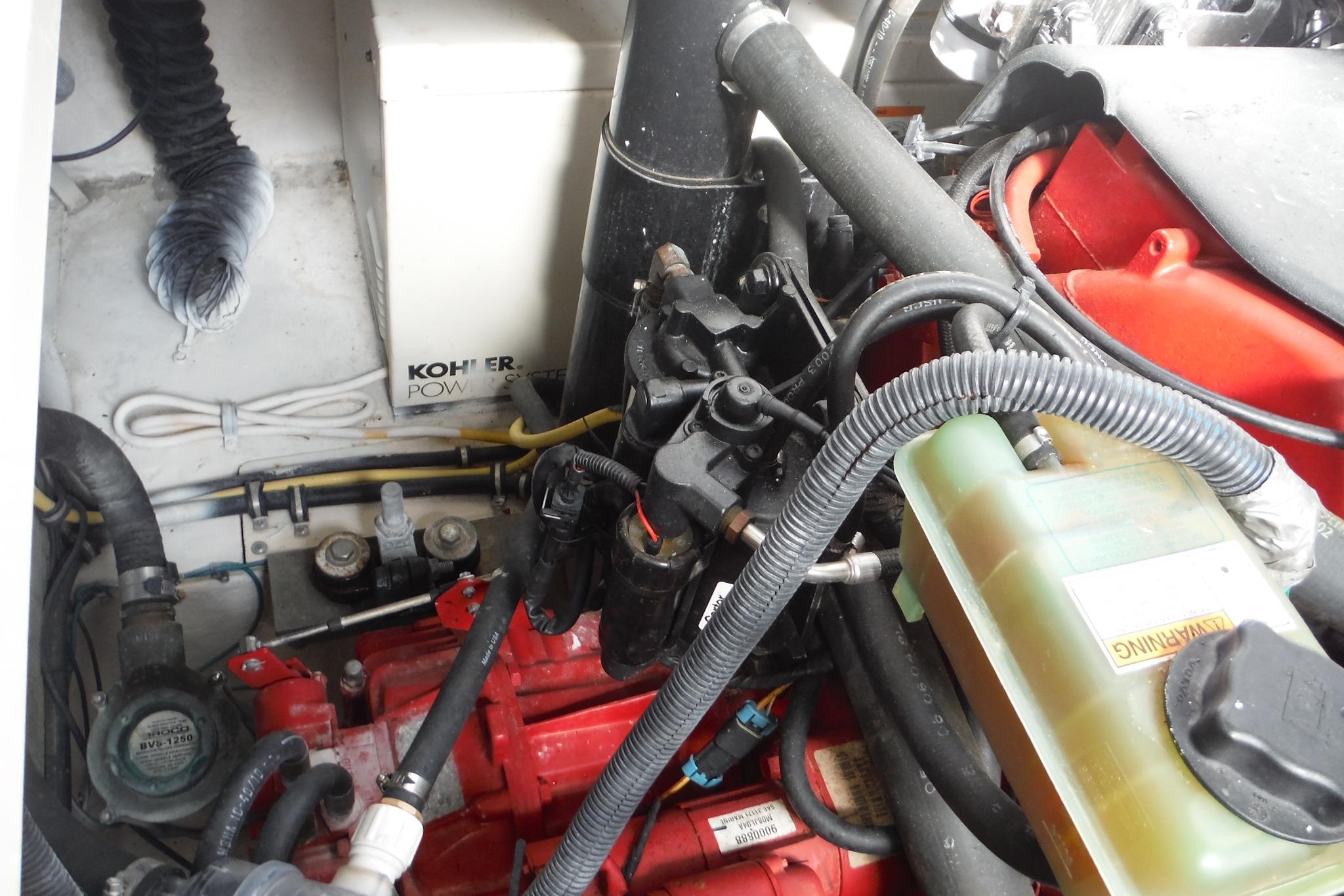 Engine compartment of 2005 Chaparral Signature 350 with Kohler power system visible.