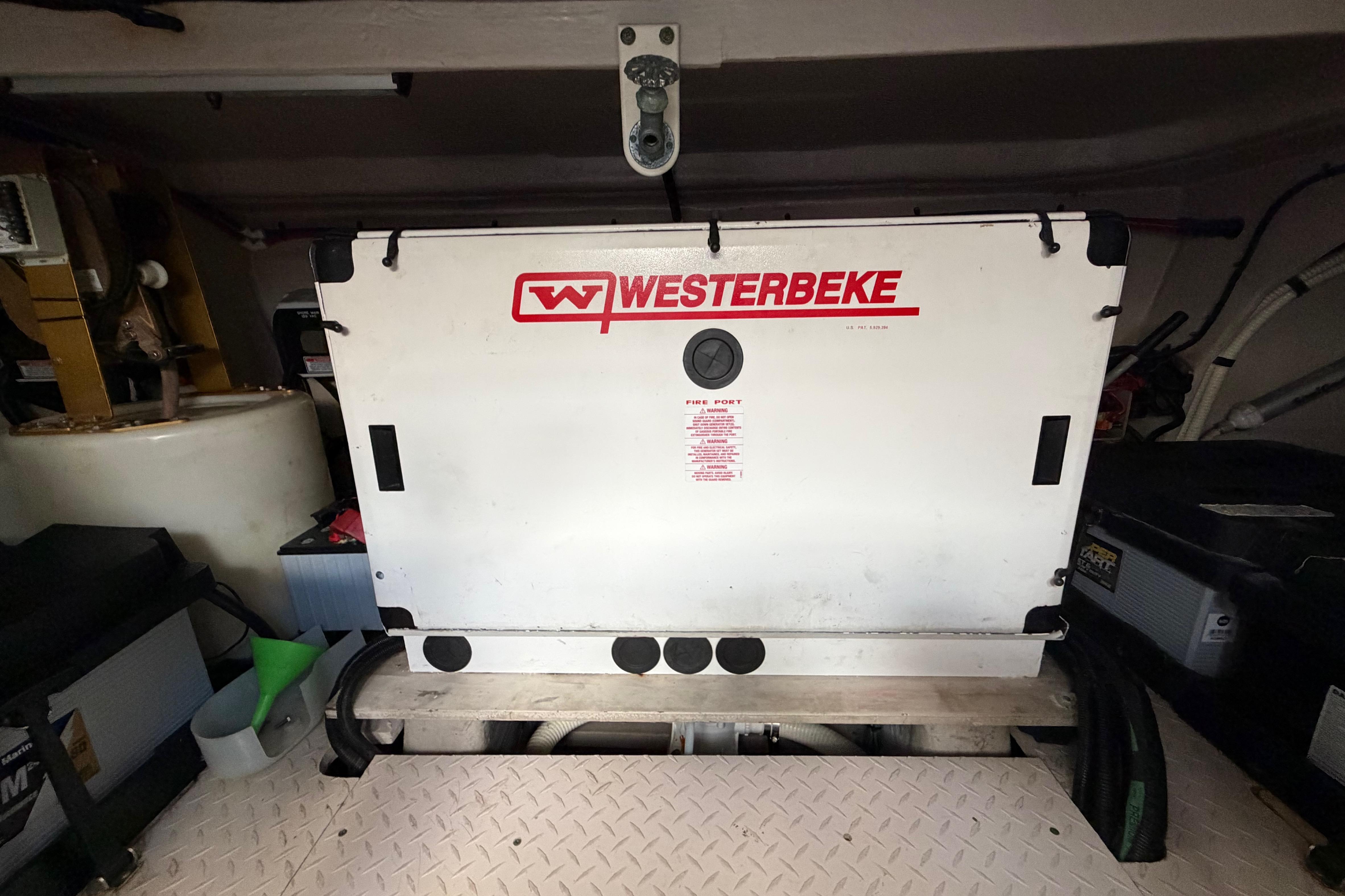 Westerbeke generator in a 2001 Sea Ray Sundancer 510 engine room.