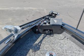 2026 Tracker Targa V-18 WT boat bow with trolling motor and control panel.