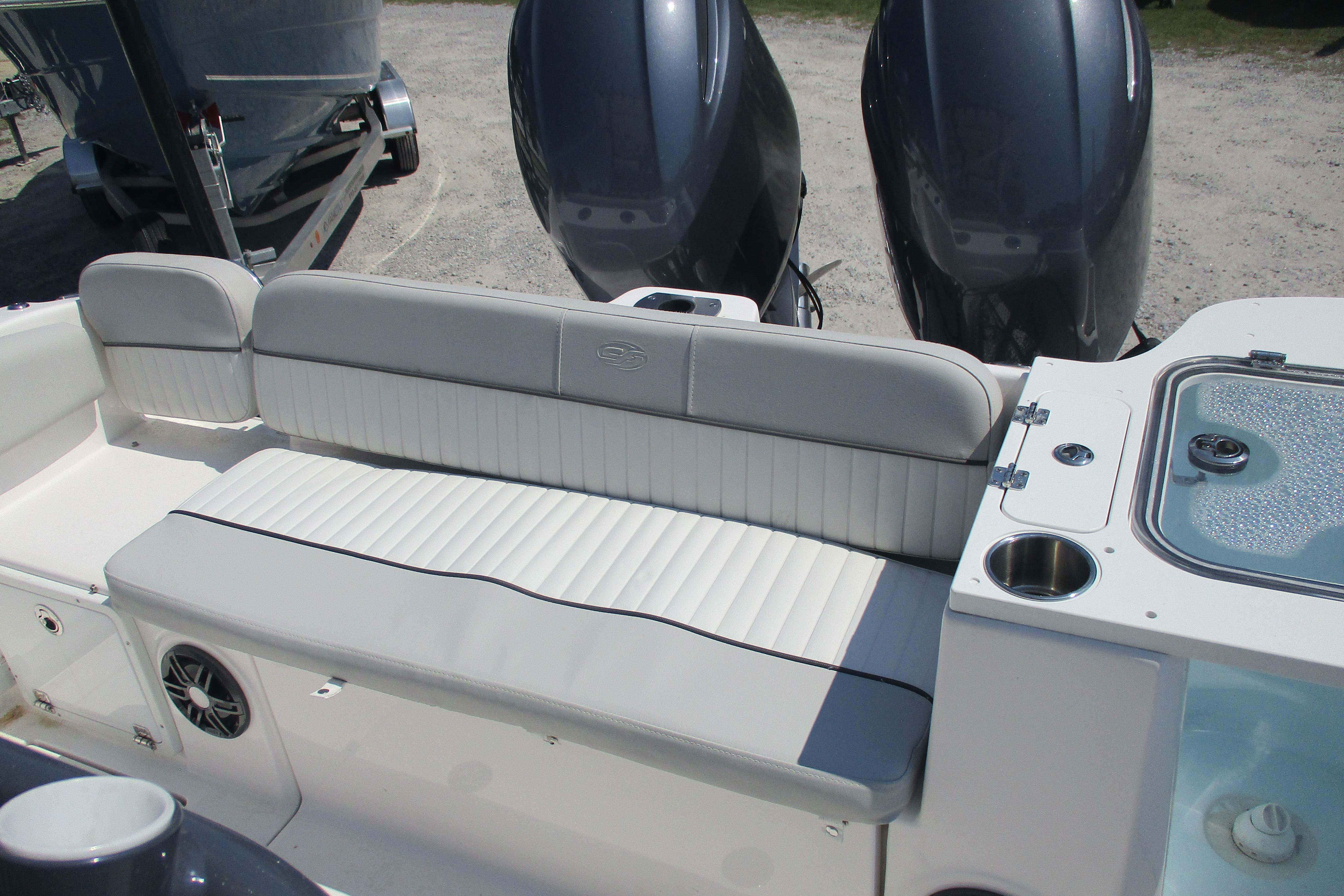 2024 Sea Fox 268 Commander boat with dual engines and comfortable seating.