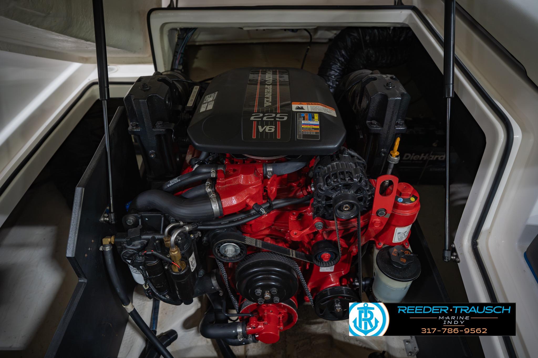 Engine compartment of a 2015 Regal 2000 ESX Bowrider boat, featuring a V6 engine.