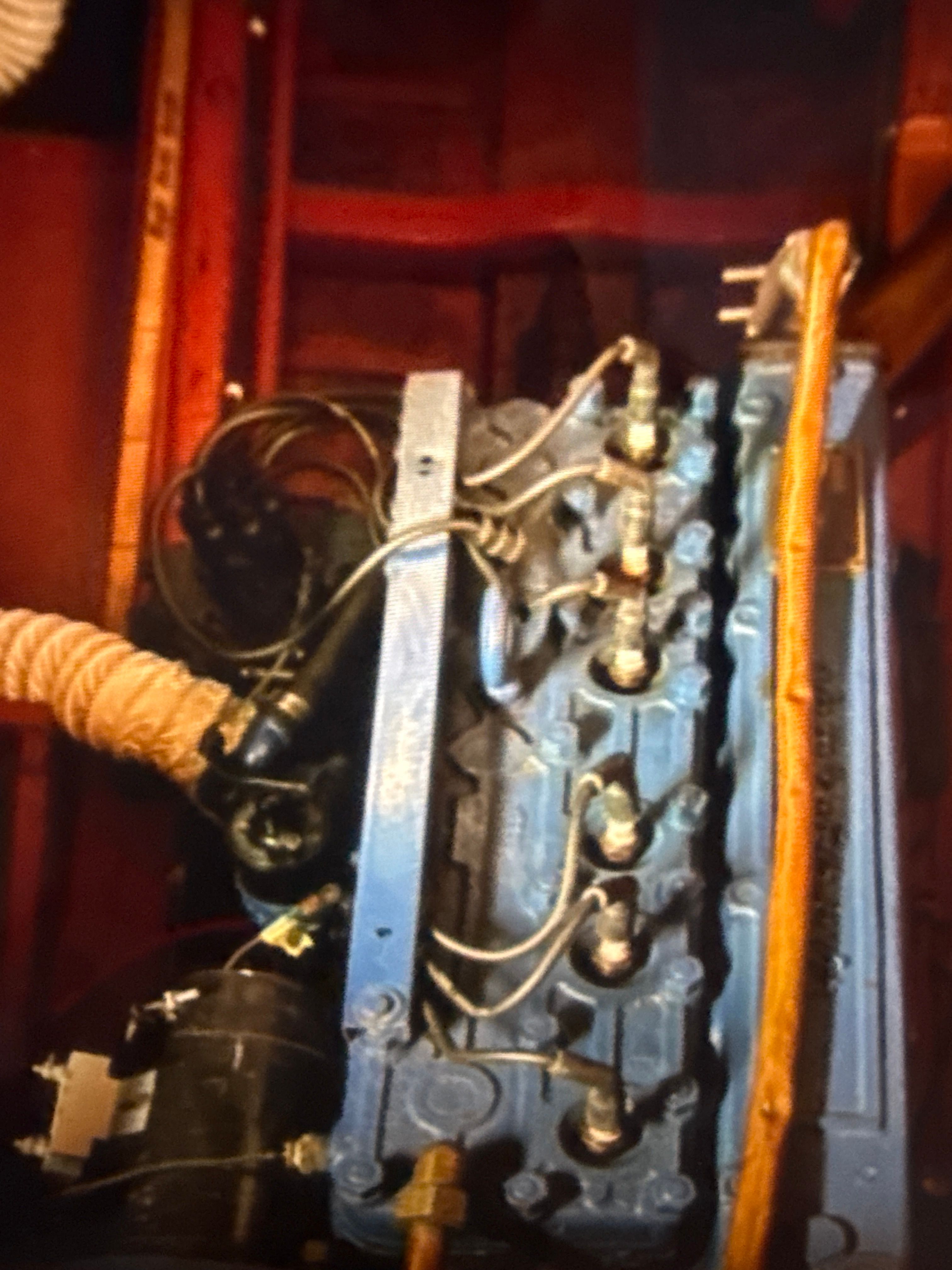 1940 Chris-Craft Barrelback engine, detailed view.