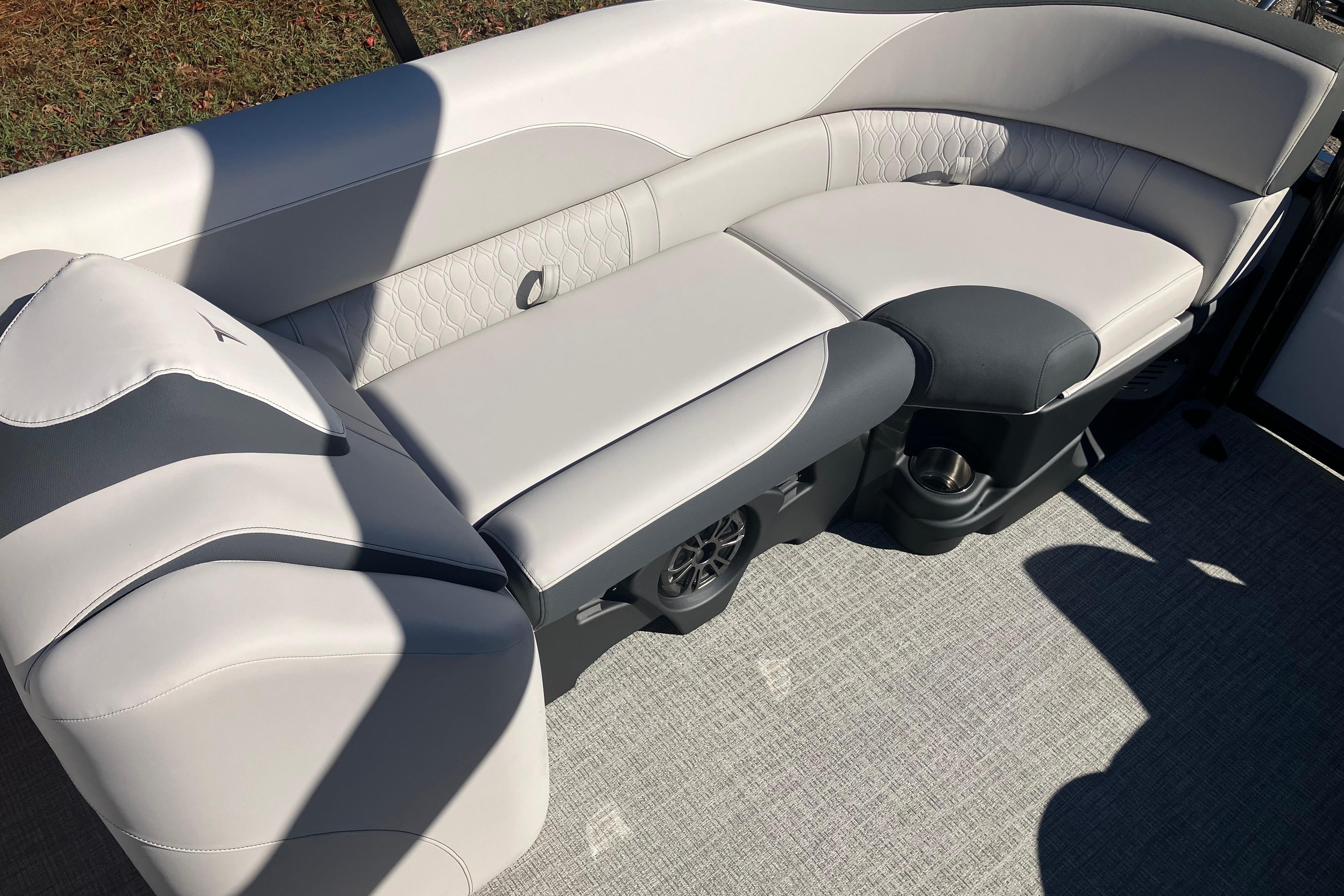 2026 Tahoe Pontoon LTZ Quad Lounger with luxurious seating and modern design.