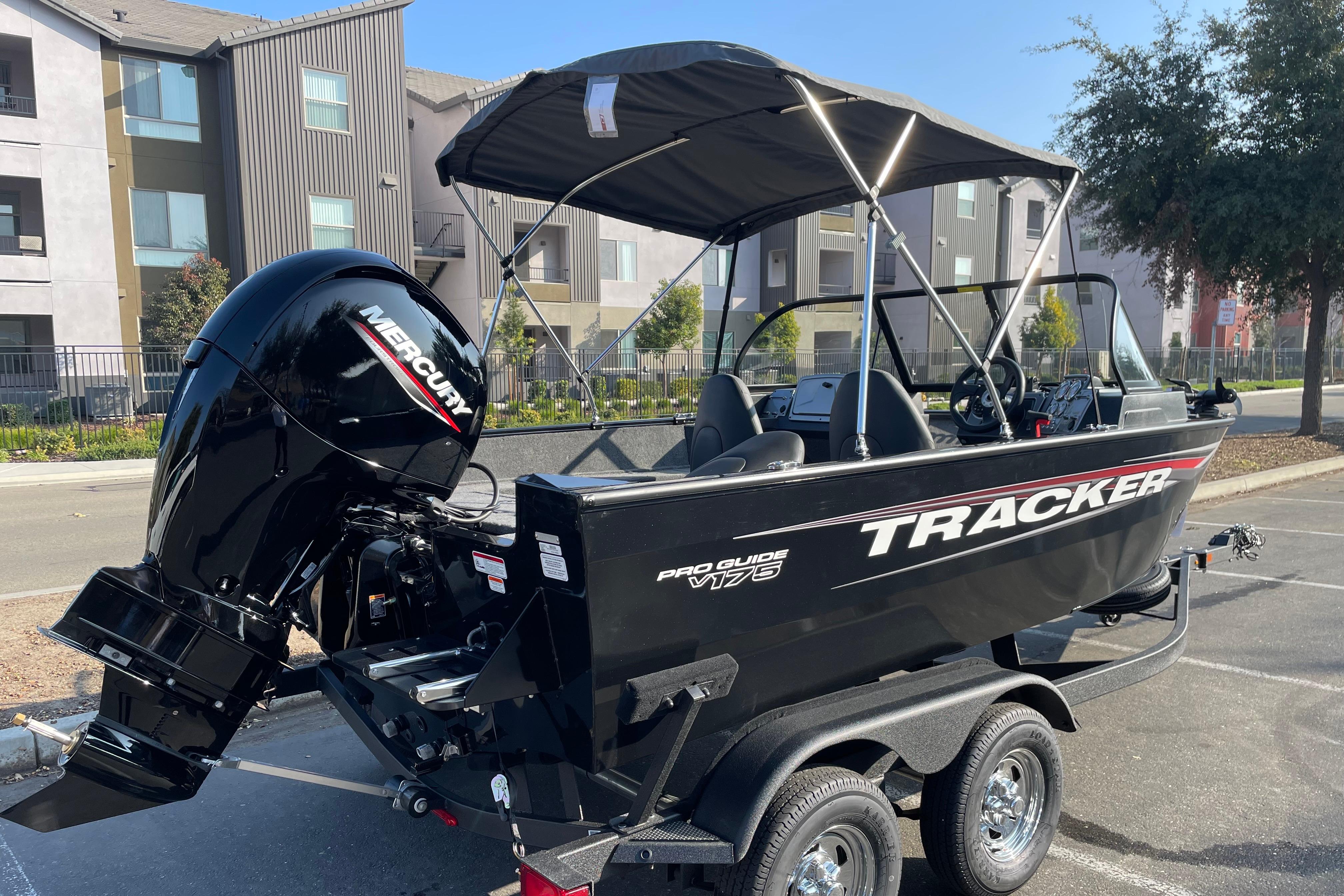 2026 Tracker Pro Guide V-175 WT boat with Mercury engine on trailer.