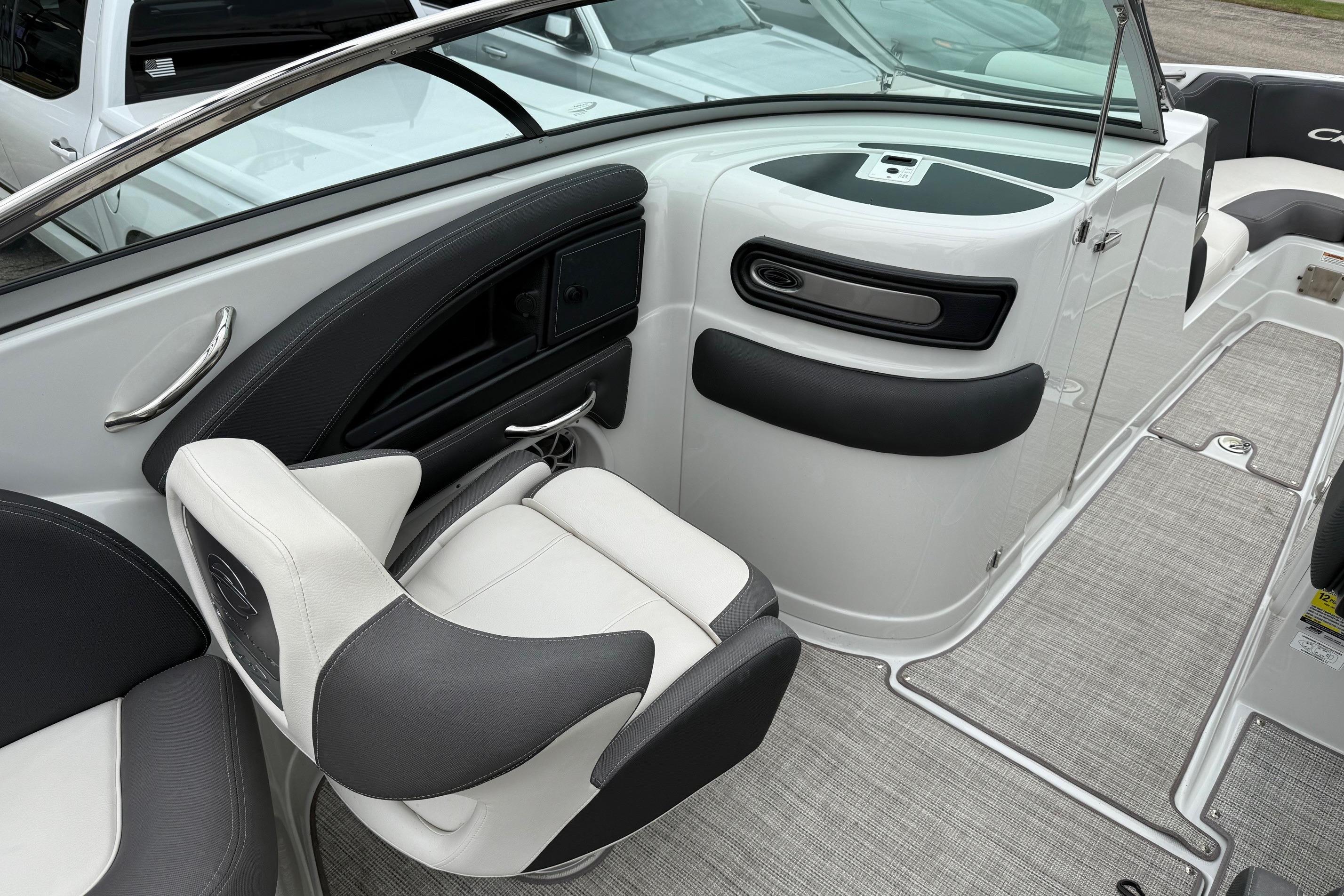 2022 Crownline 255 SS boat interior with sleek seating and modern design.
