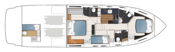 Manufacturer Provided Image: Princess V57 Lower Accommodation Layout