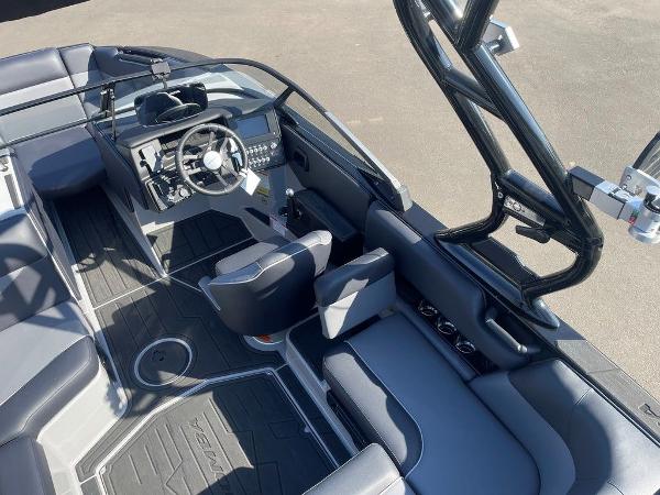 2025 Moomba Mondo boat interior with sleek design and modern dashboard features.