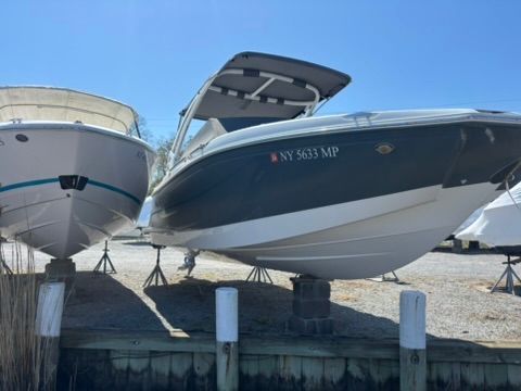2020 Cobalt SC23 boat docked at harbor.