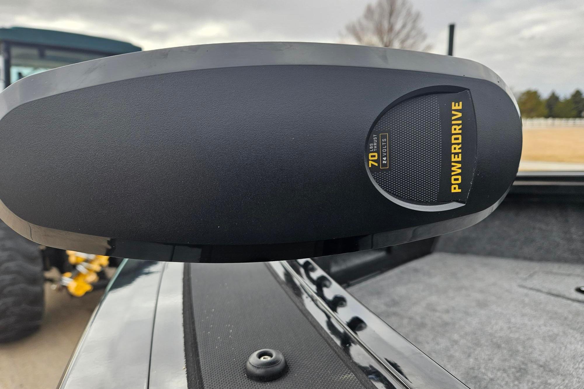 Close-up of PowerDrive motor on 2026 Tracker Targa V-19 WT boat.