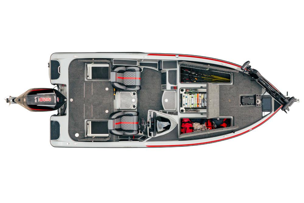 Manufacturer Provided Image: Top view of 2026 Caymas 201 Pro boat, showcasing seating and storage layout.