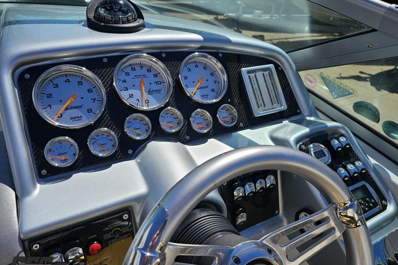 Dashboard of a 2014 Formula 292 FASTech boat with detailed gauges and controls.