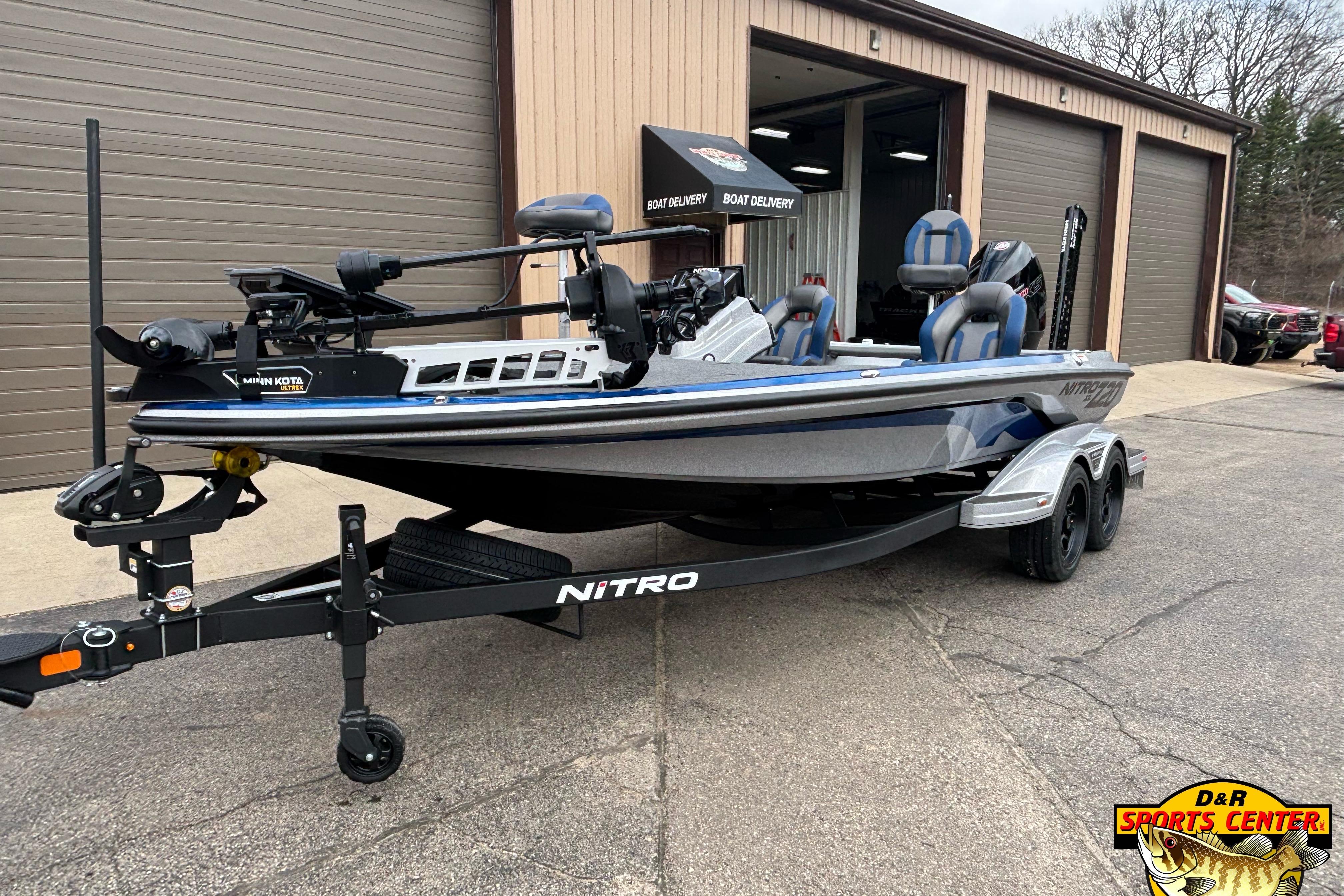 2026 Nitro Z20 XL boat on trailer at D&R Sports Center.