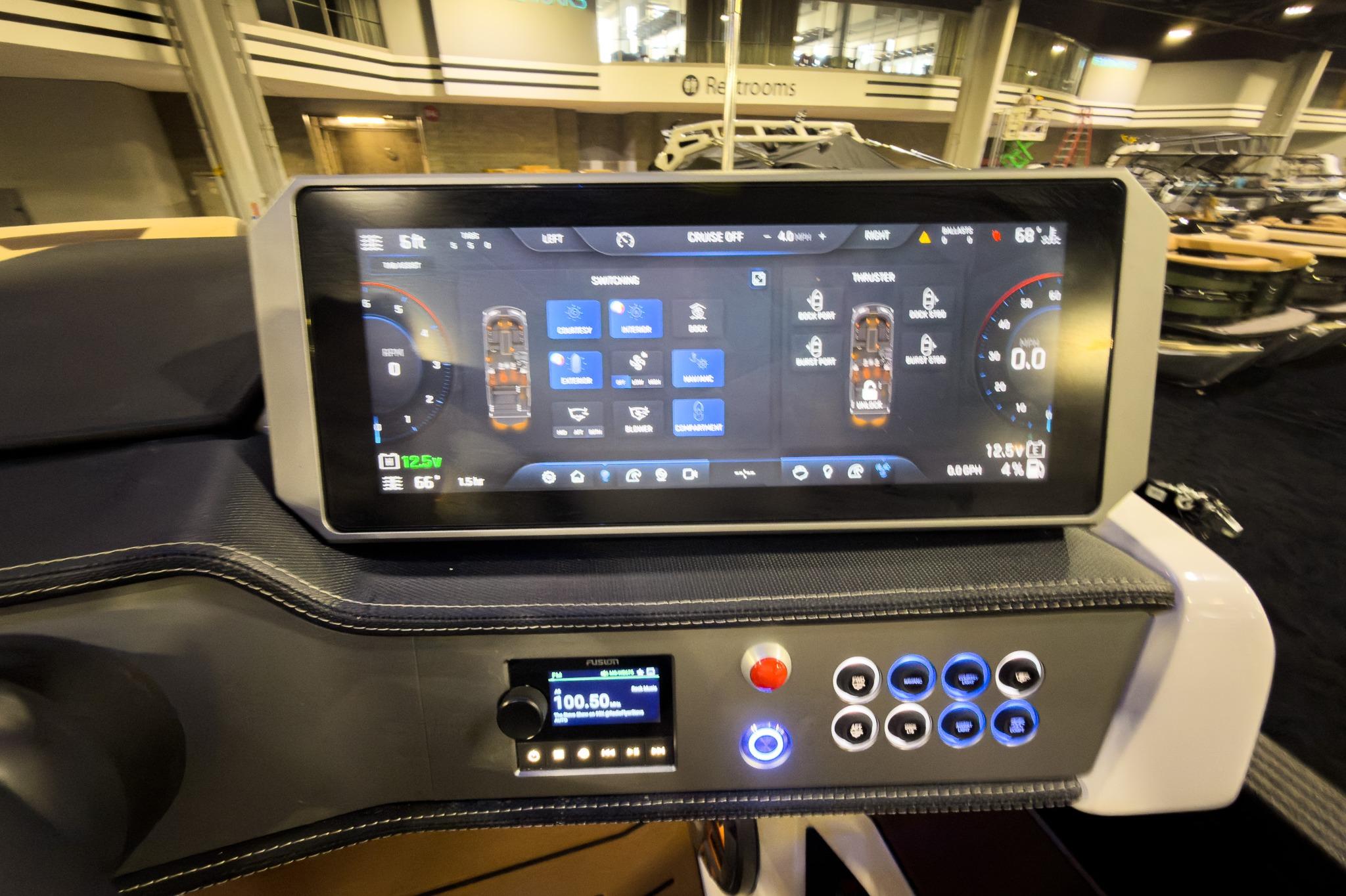 2026 Montara Surf Boss EVO dashboard with advanced touchscreen controls and navigation display.