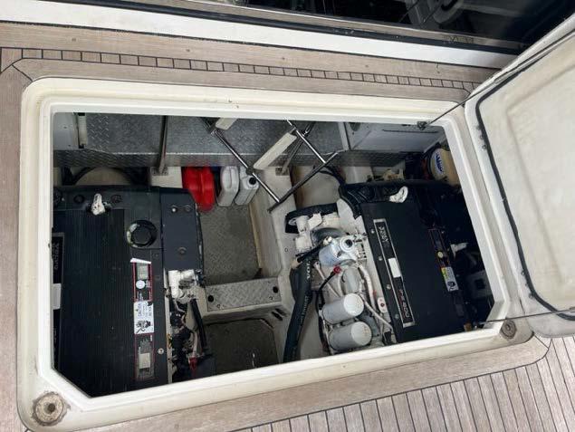 Engine compartment of a 2008 Marquis 40 SC yacht.