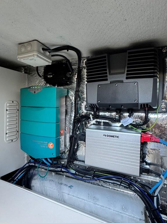 Electrical components inside a 2022 Rodman 1290 Evolution boat.
