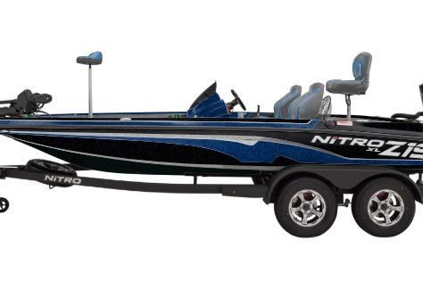 2026 Nitro Z19 XL boat with sleek design and dual-axle trailer.