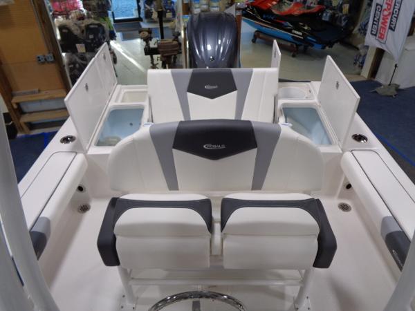 Interior view of the 2023 Robalo 246 Cayman boat model.