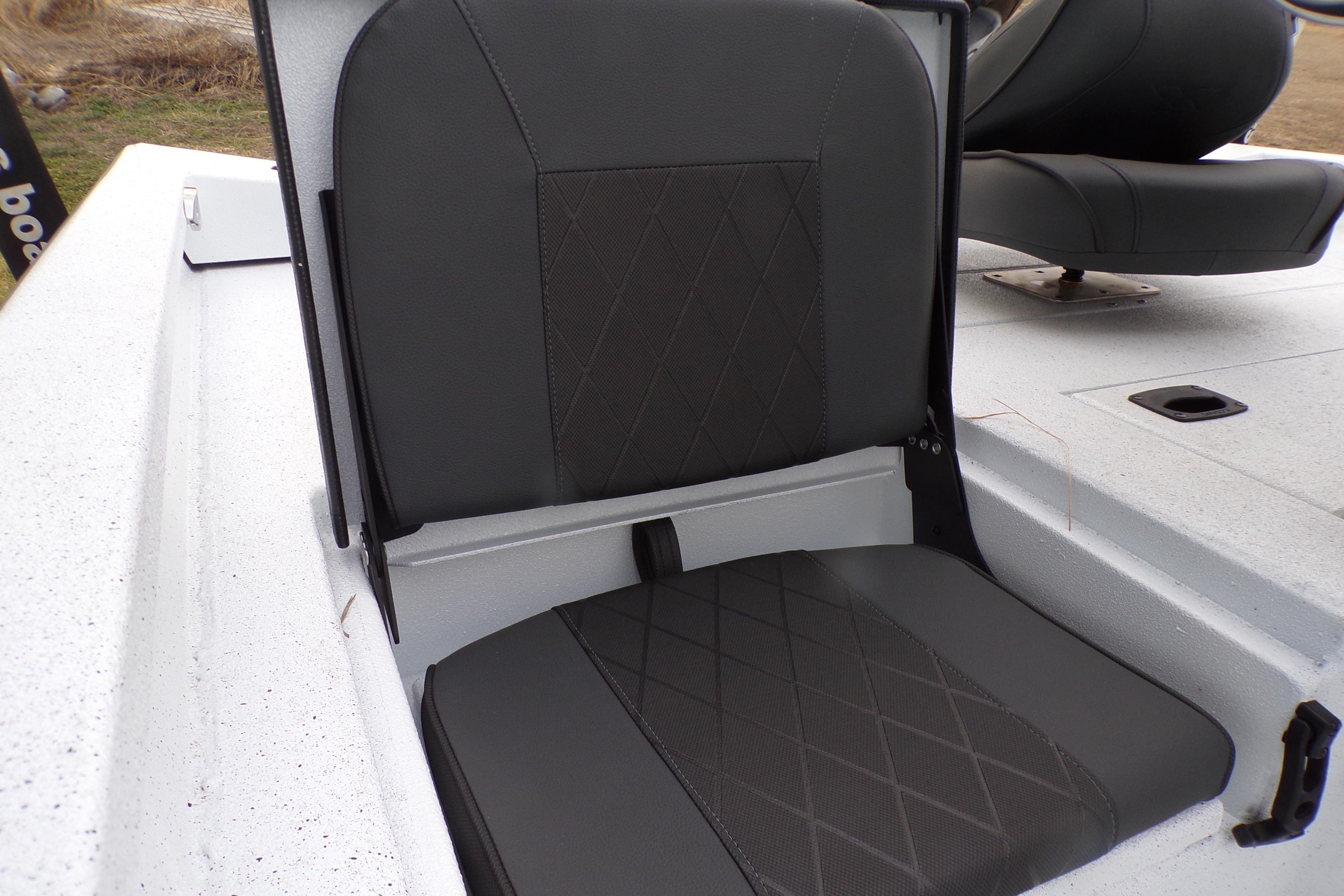 2026 Xpress H20B Bay boat seat with diamond-patterned upholstery.