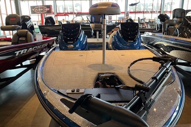 2026 Nitro Z17 boat in showroom, featuring spacious deck and advanced equipment.