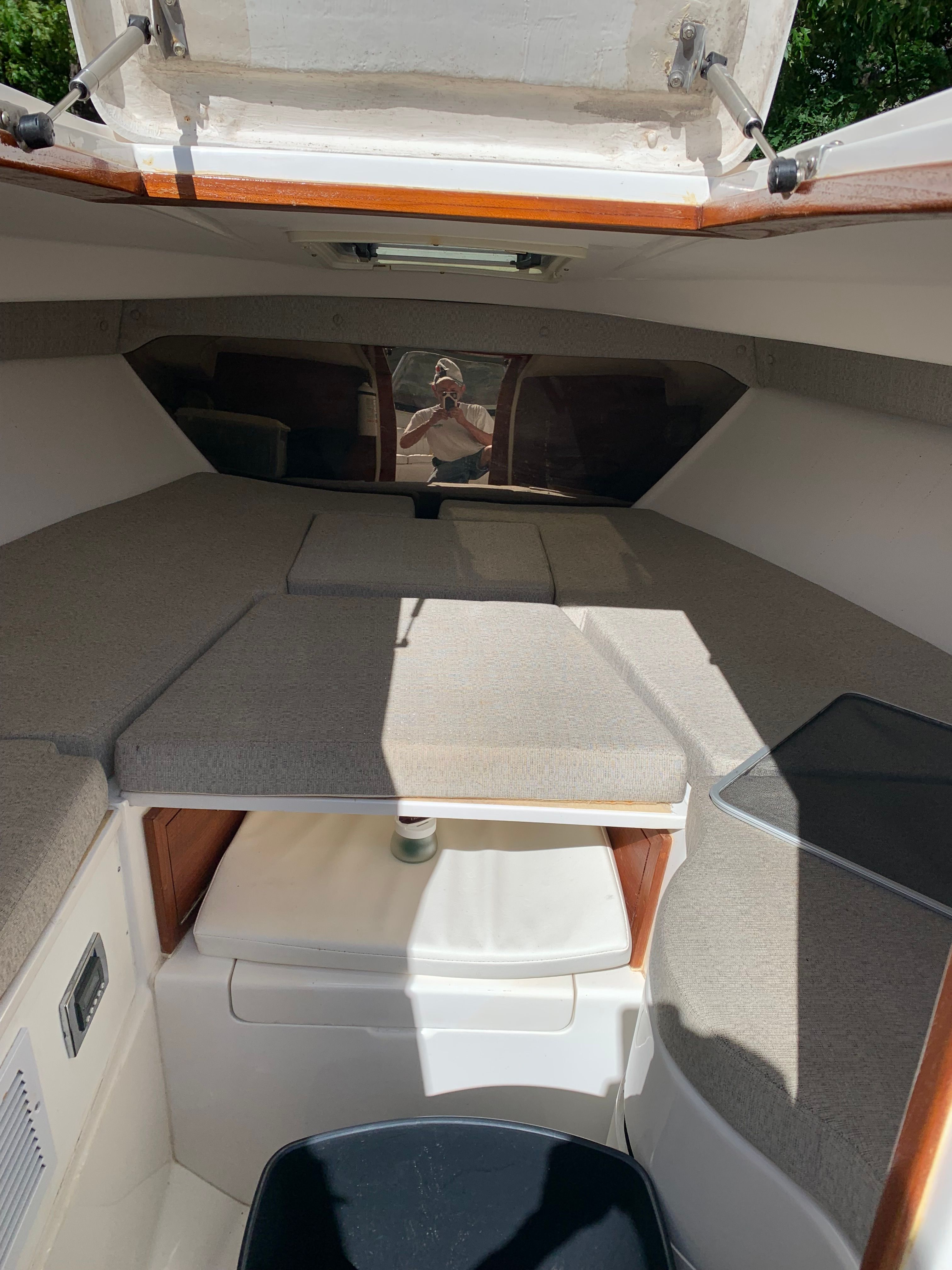 Interior of a 2002 Intrepid 322 Cuddy Center Console.