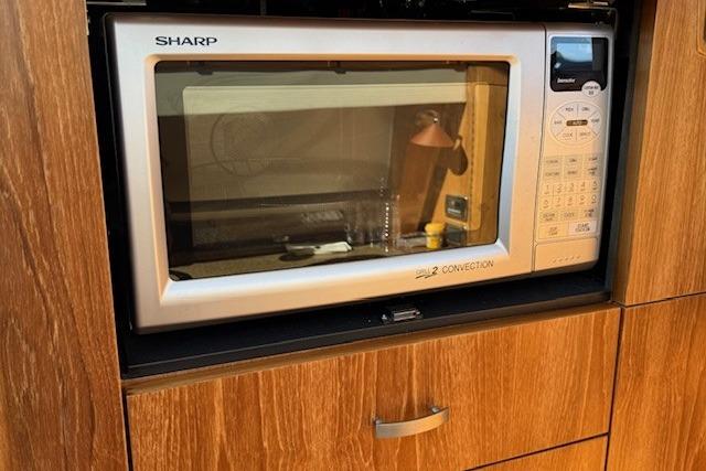 Sharp microwave in 2011 Tiara Yachts 5800 Sovran kitchen area.