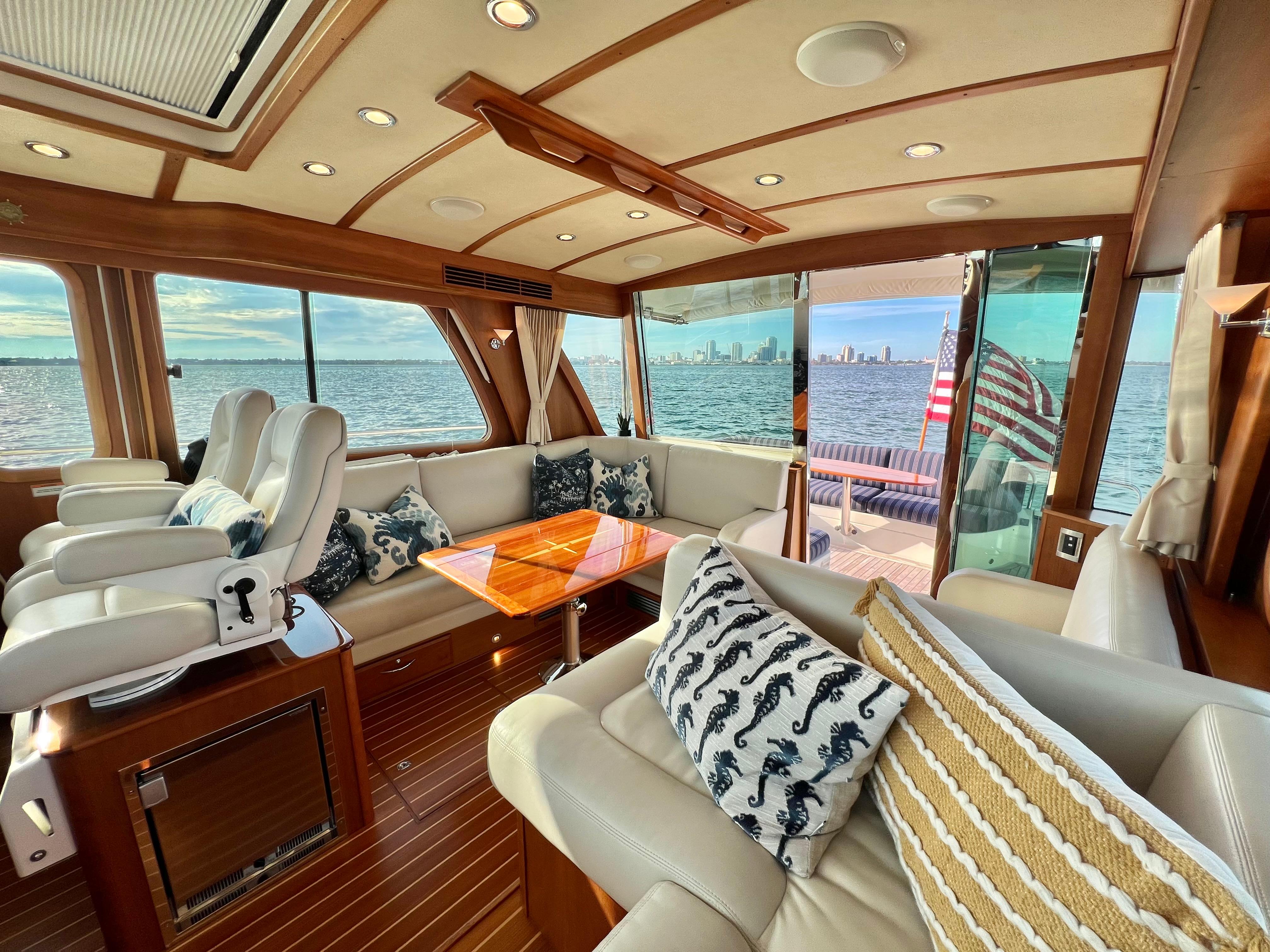 Interior of 2017 Sabre 48 Salon Express yacht with luxurious design.