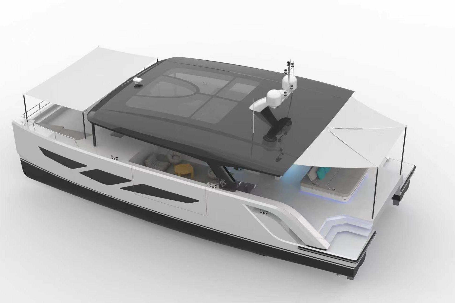 2026 Diamond Yachts P55 Power Catamaran with sleek design and modern features.
