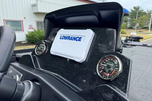 Dashboard of 2026 Nitro Z21 XL boat featuring Lowrance electronics and gauges.