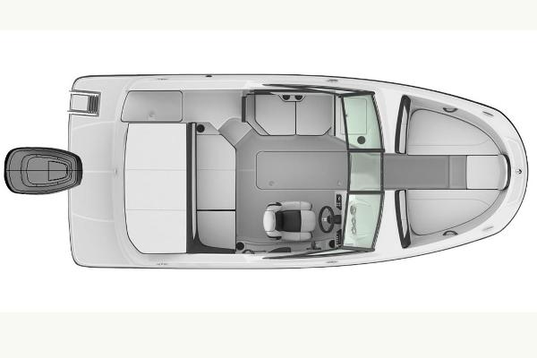 Manufacturer Provided Image: Top view of 2015 Sea Ray 19 SPX OB boat layout.