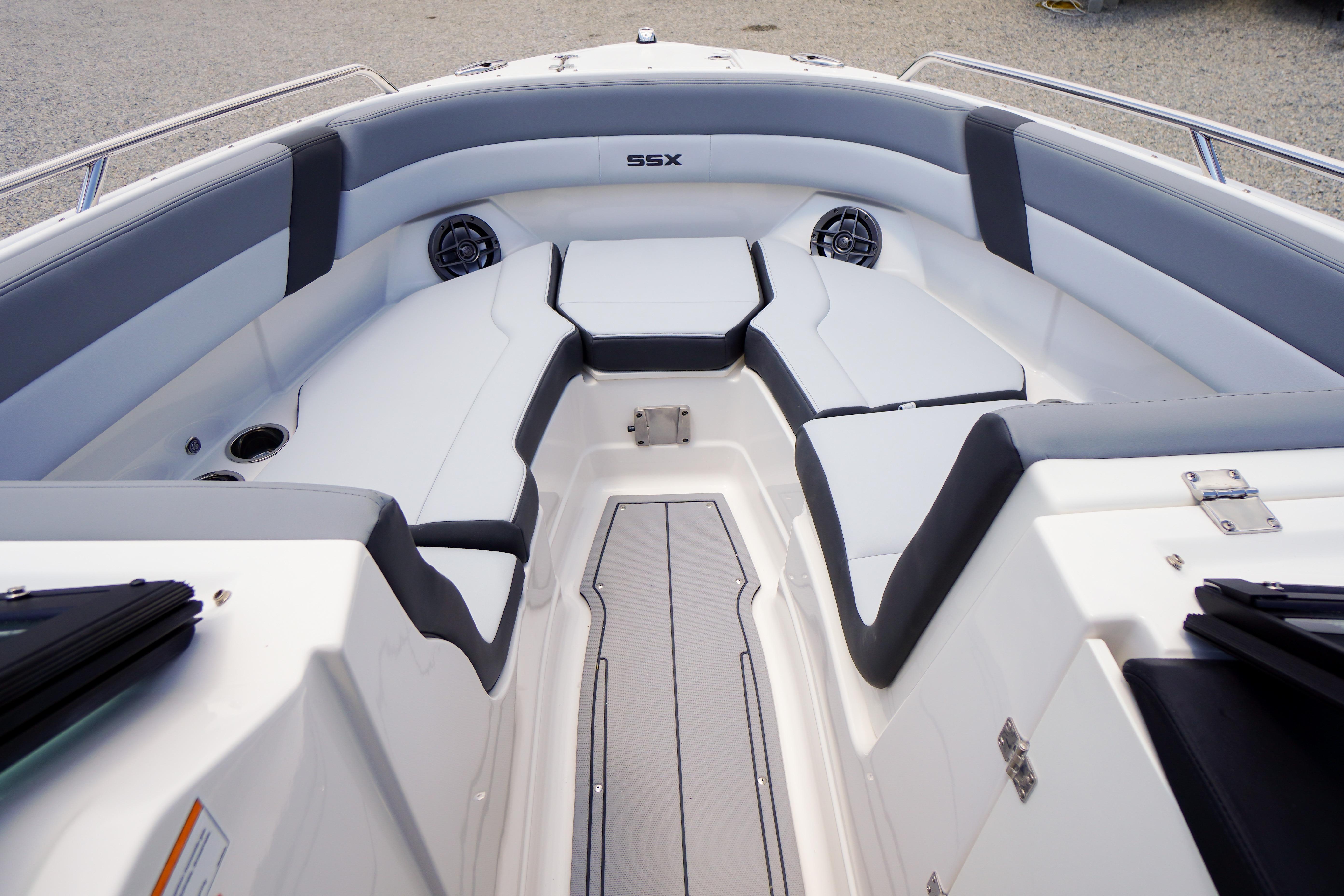 2026 Chaparral SSX 4 boat interior with sleek seating and modern design.