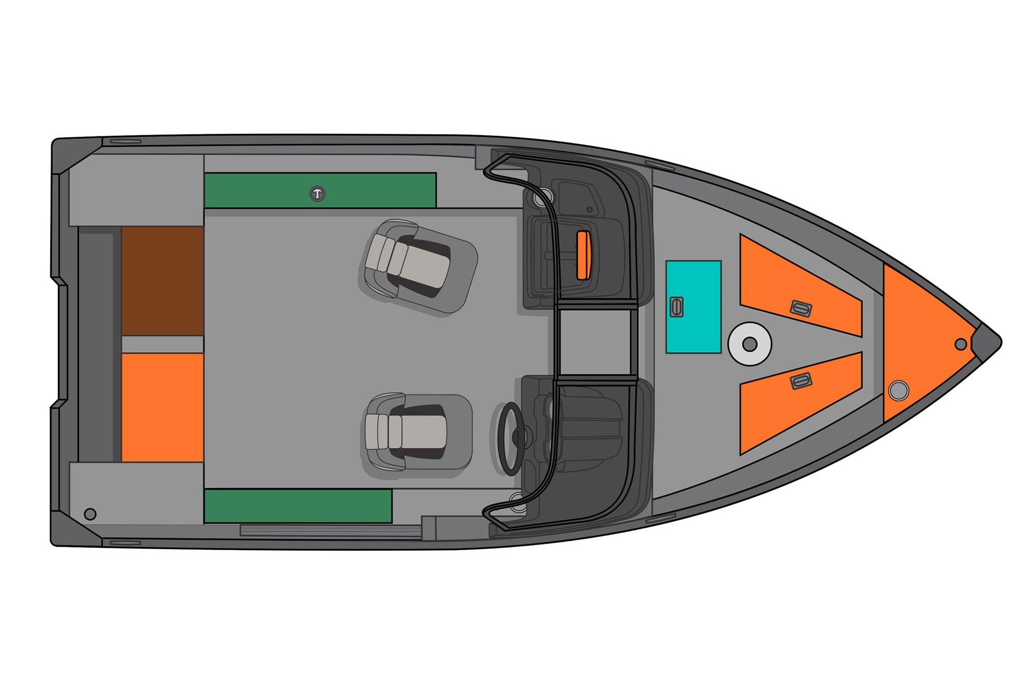 Manufacturer Provided Image: Top view of 2026 Princecraft Holiday 162 WS MAX boat layout.