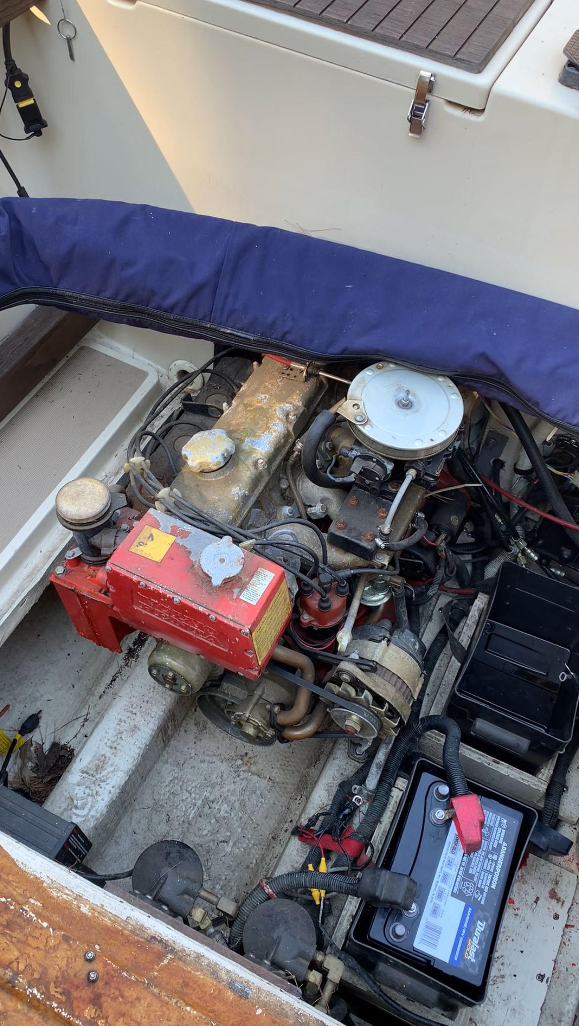 Engine compartment of 1984 Tiara Yachts PURSUIT 2600.