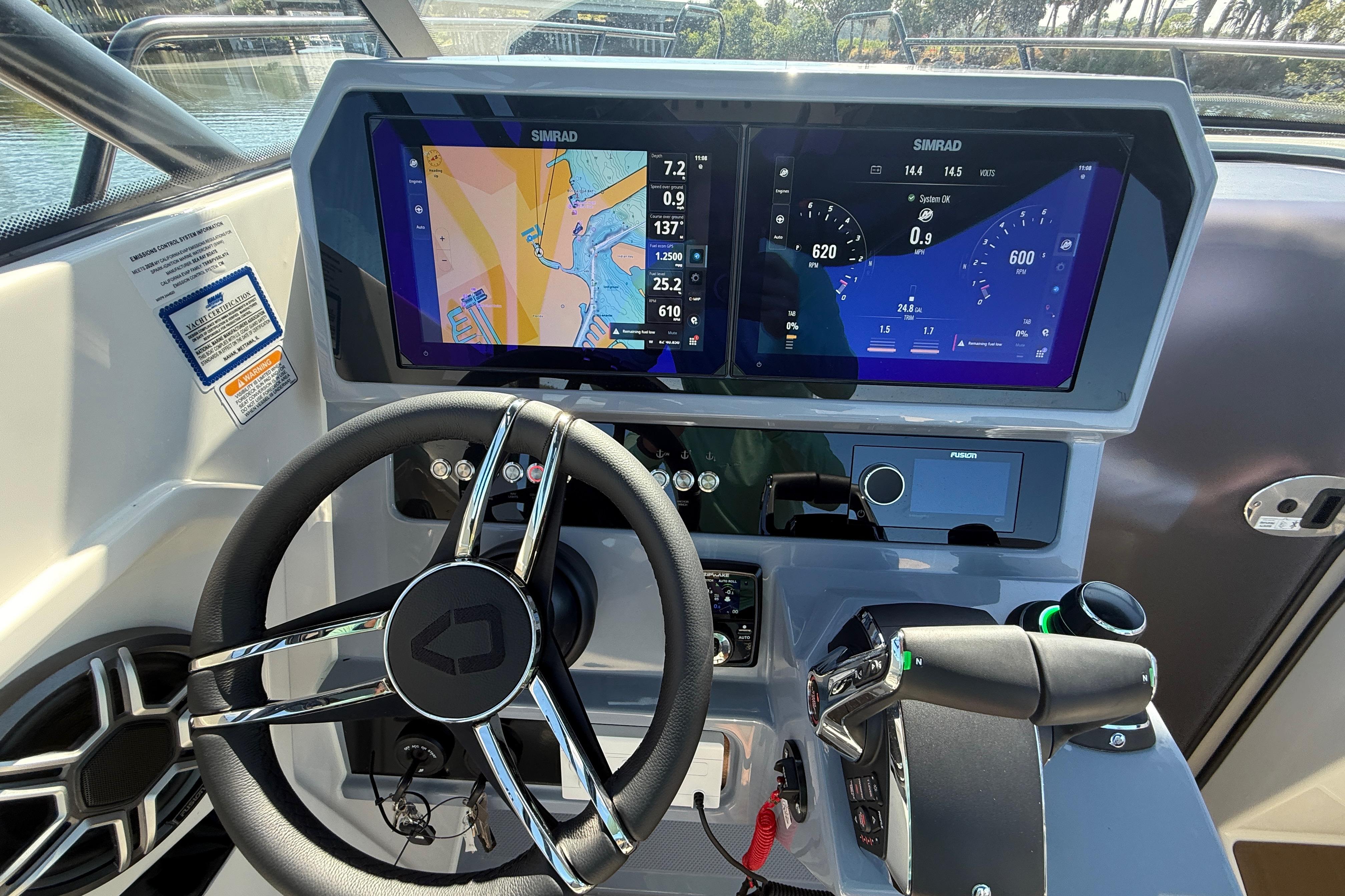 2026 Navan S30 boat dashboard with advanced navigation and control systems.
