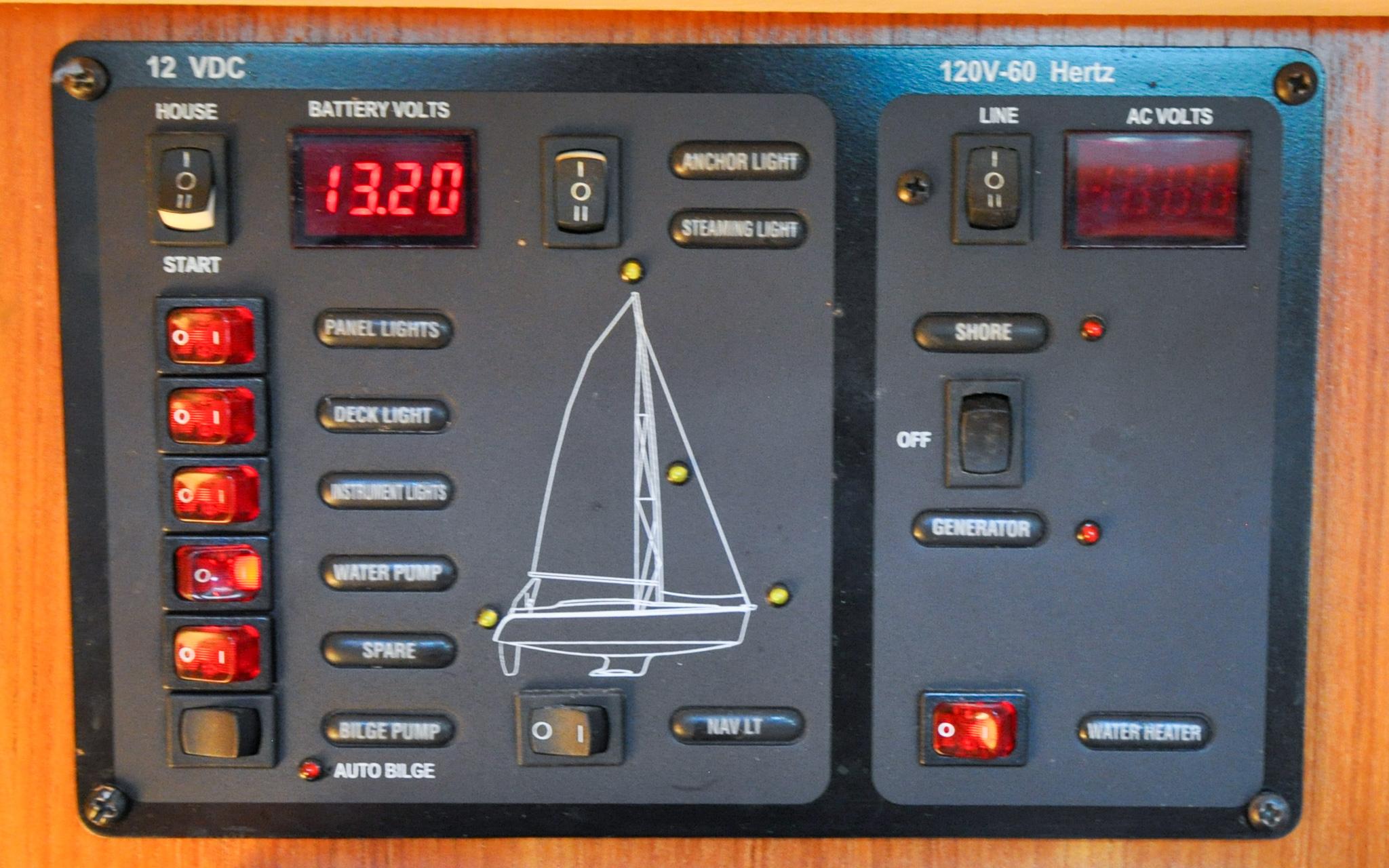Hunter 45CC - Coralee - Navigation Station - Electrical Distribution Panel