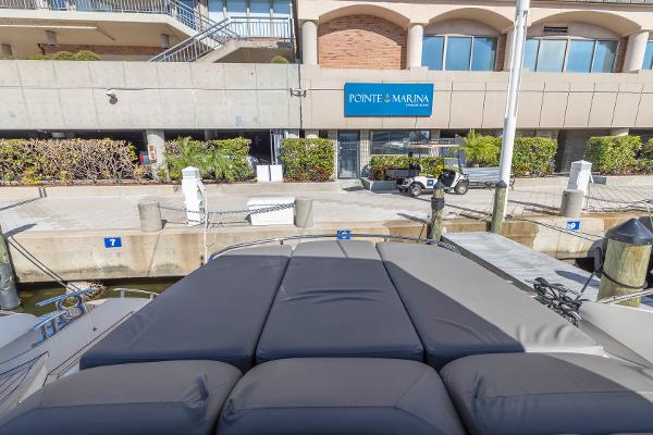 Princess V57 yacht at Pointe Marina dock, built in 2013.