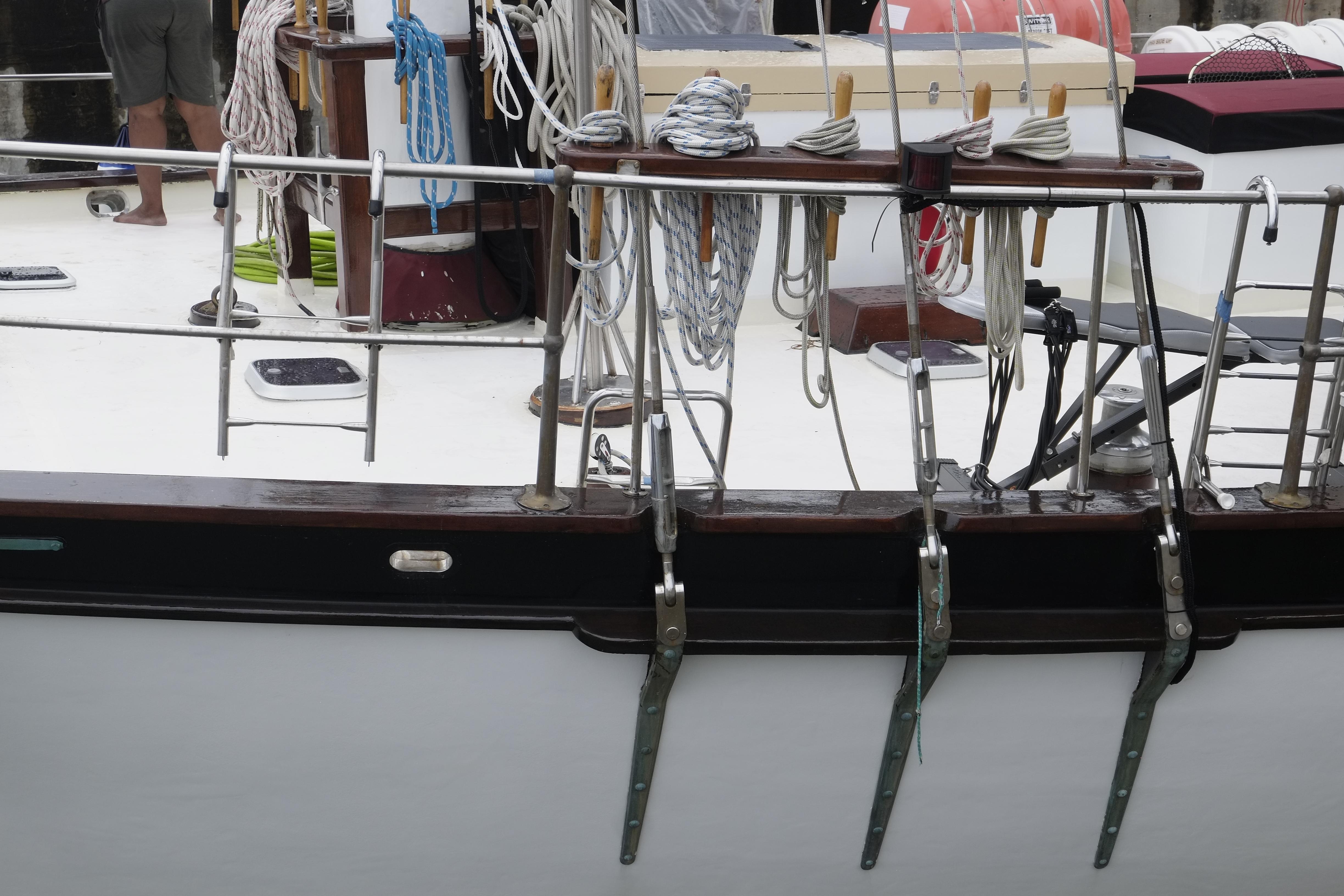 Custom Bud Macintosh schooner, 2006 model, featuring detailed rigging and deck equipment.