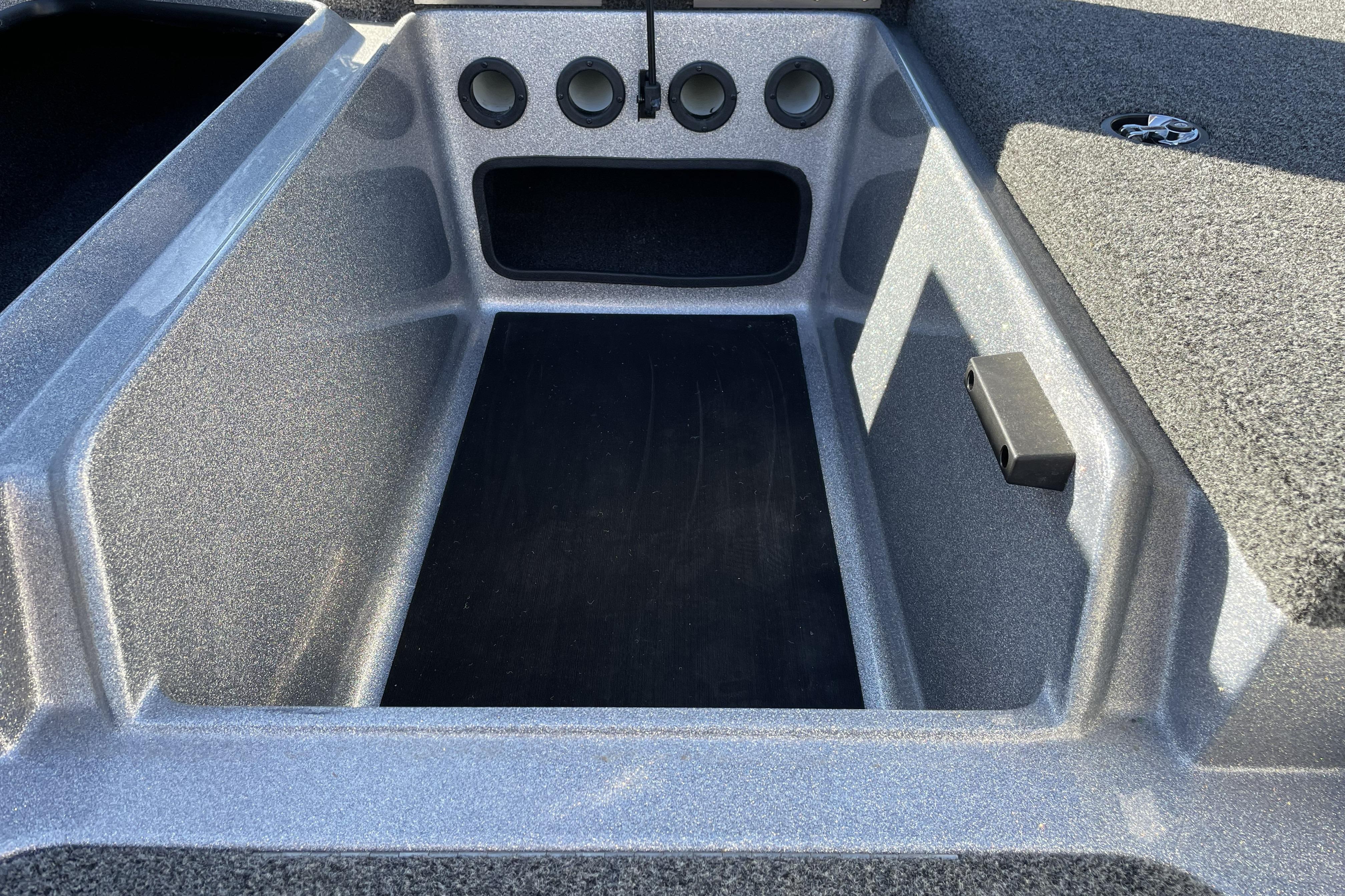 Interior view of 2026 Nitro Z17 boat storage compartment with sleek design and durable materials.