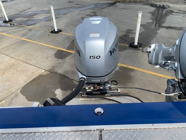 Honda 150 outboard motor on a 2013 Northwest Boats 196 Freedom.