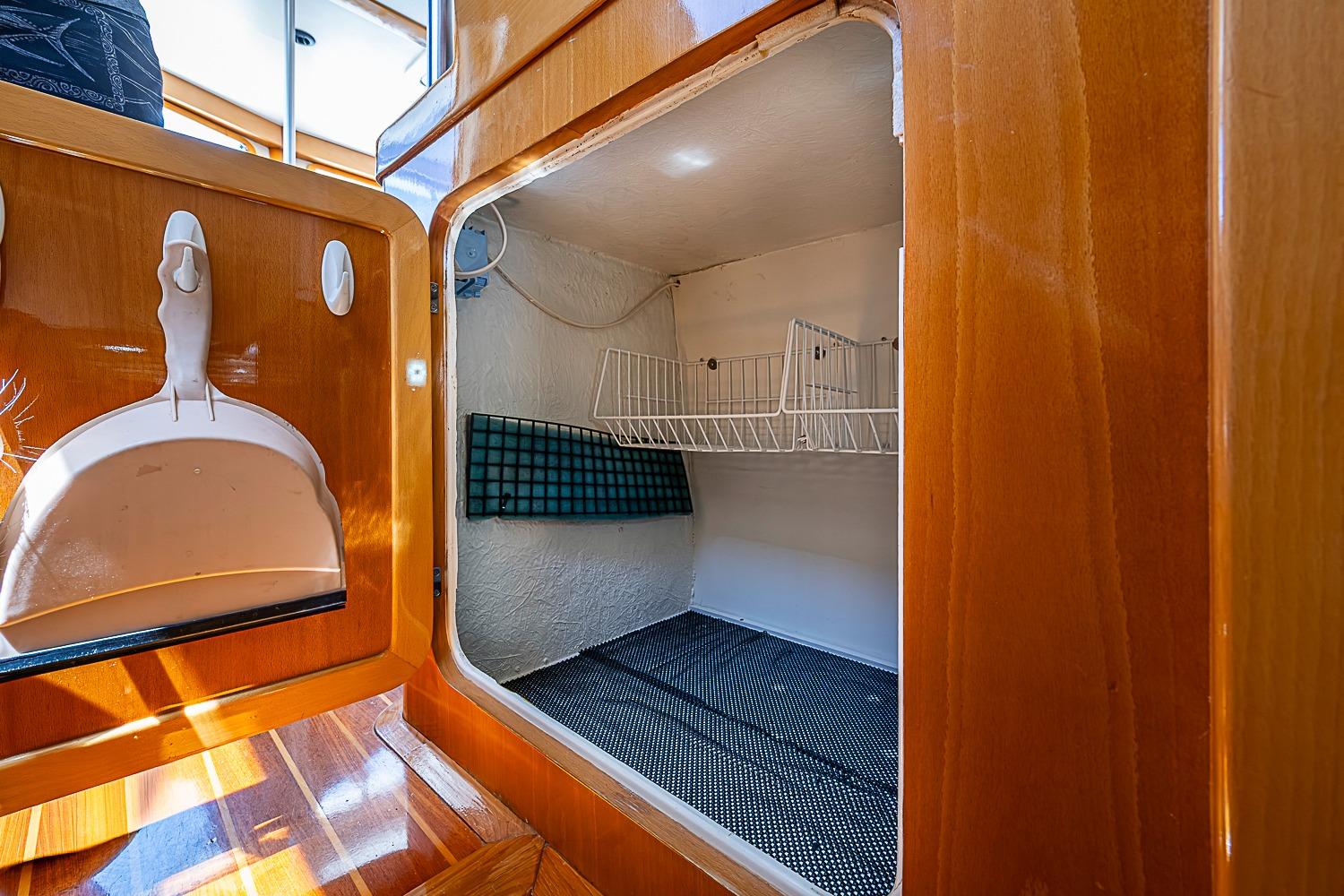 Interior storage compartment of 2003 Magna Marine Nova Scotia 47 boat.